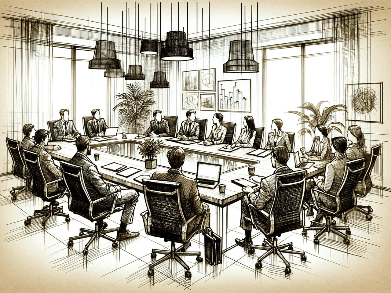 ai generated, board meeting, business meeting, meeting, business, annual meeting, office, board, corporate meeting, team, drawing, sketch, business meeting, meeting, meeting, meeting, meeting, meeting